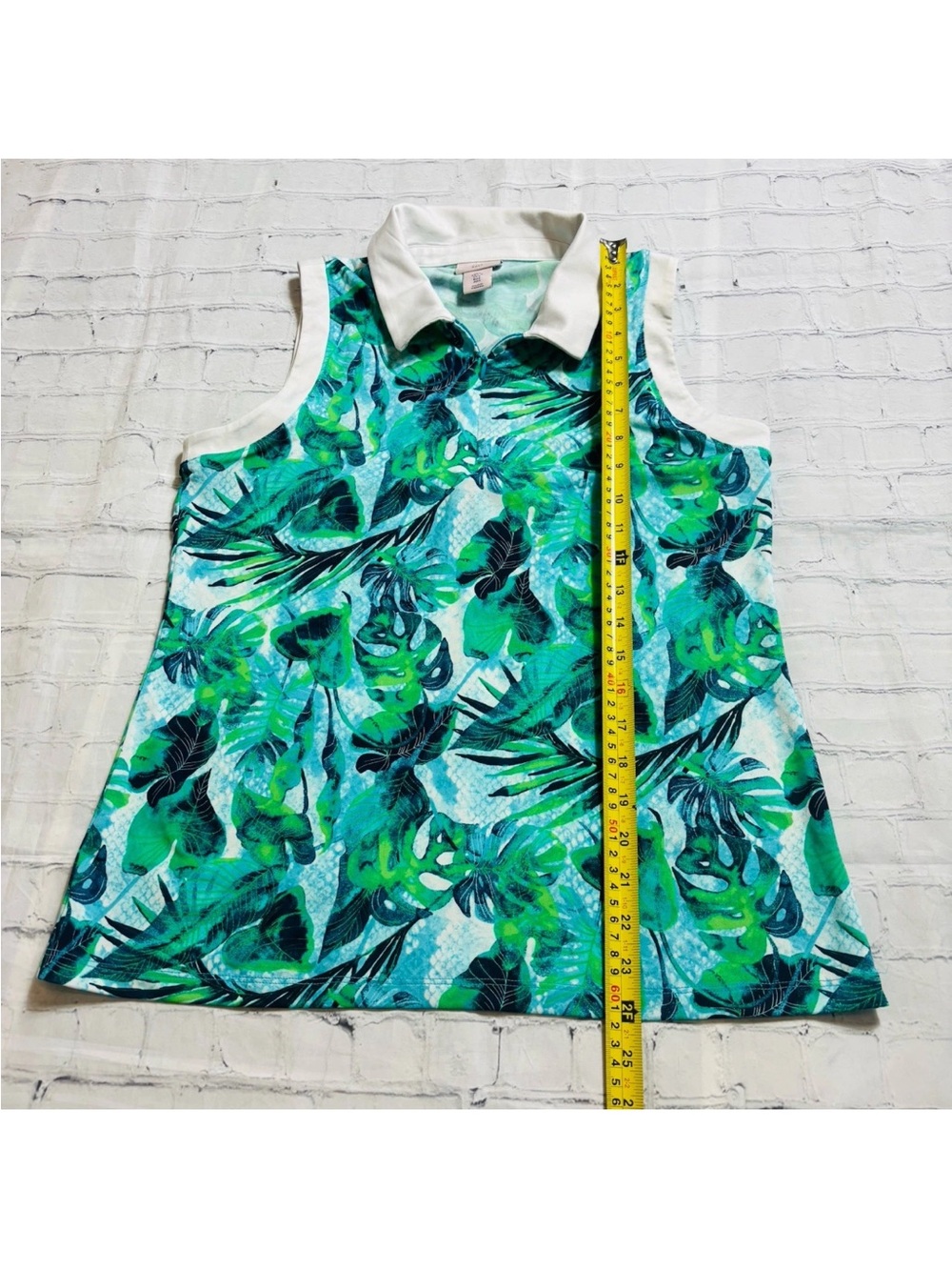 Tommy Bahama Golf Polo Shirt Size L Blue Green Tropical Performance 1/4 Zip - Picture 7 of 9